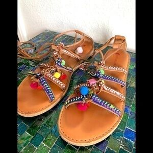 Big Buddha Boho Sandals Tan Rome Gladiator Lace up